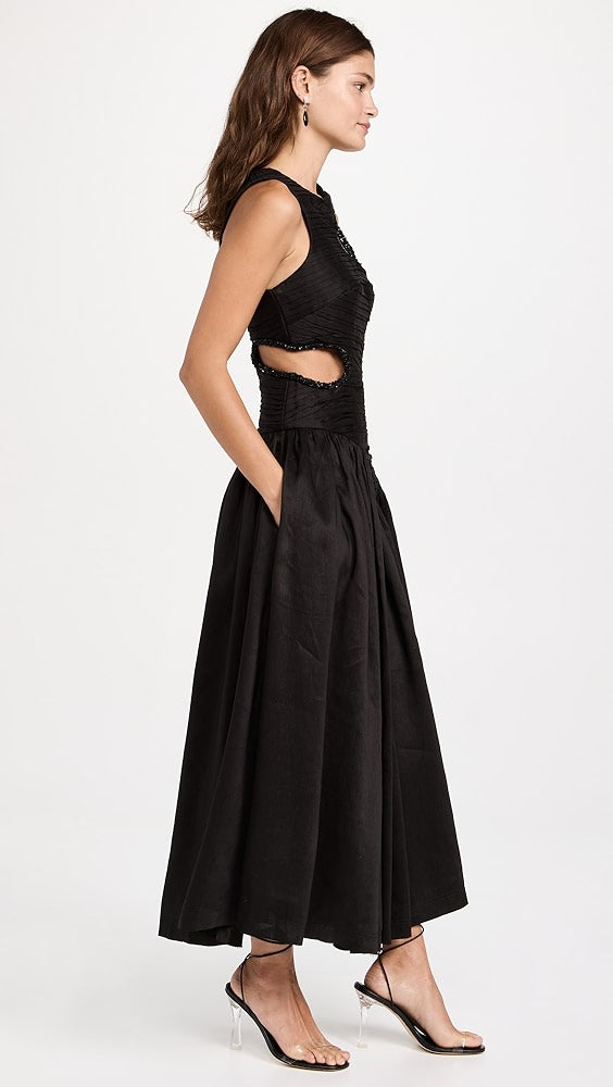 Cutout Black Maxi Dress