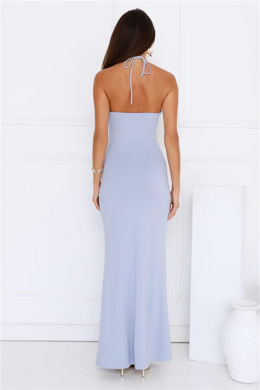 Splash Halter Maxi Dress