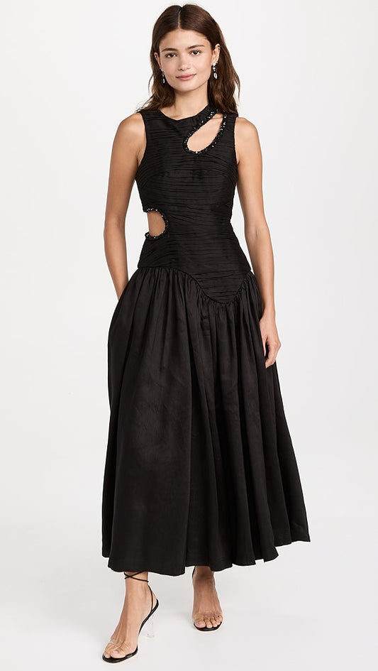 Cutout Black Maxi Dress