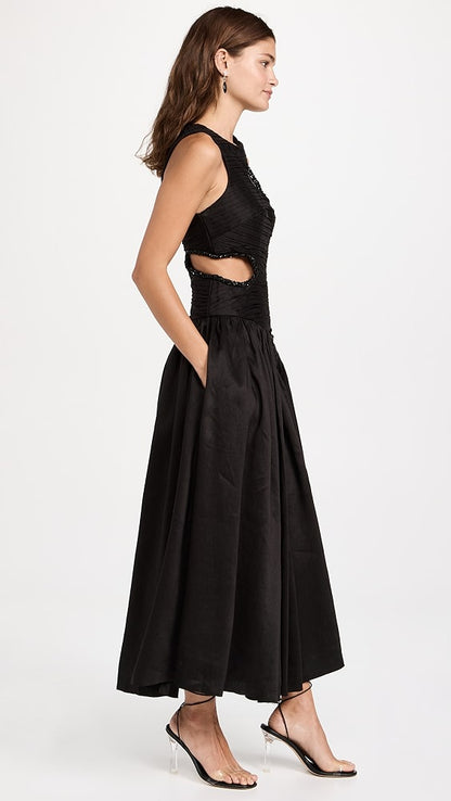 Cutout Black Maxi Dress