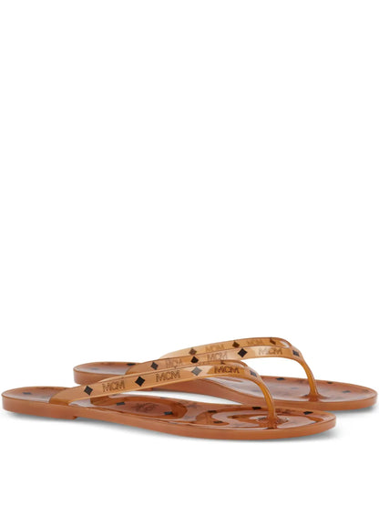 monogram print thong sandals