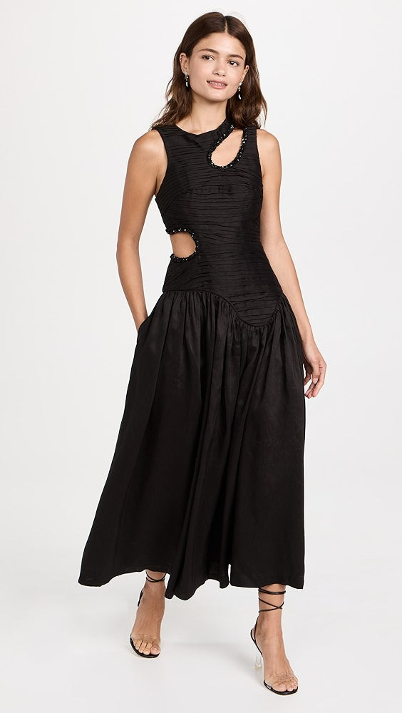 Cutout Black Maxi Dress