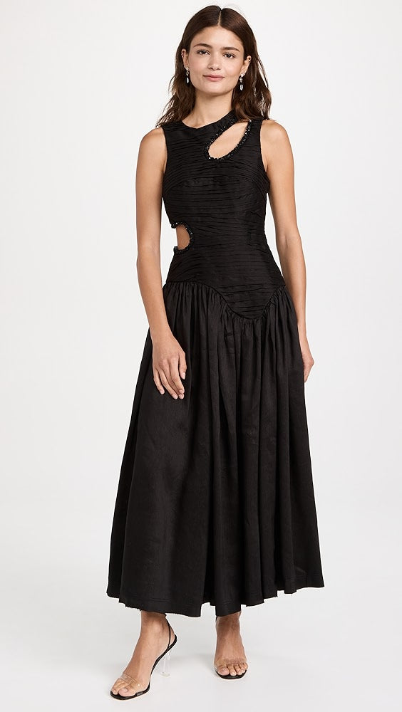 Cutout Black Maxi Dress