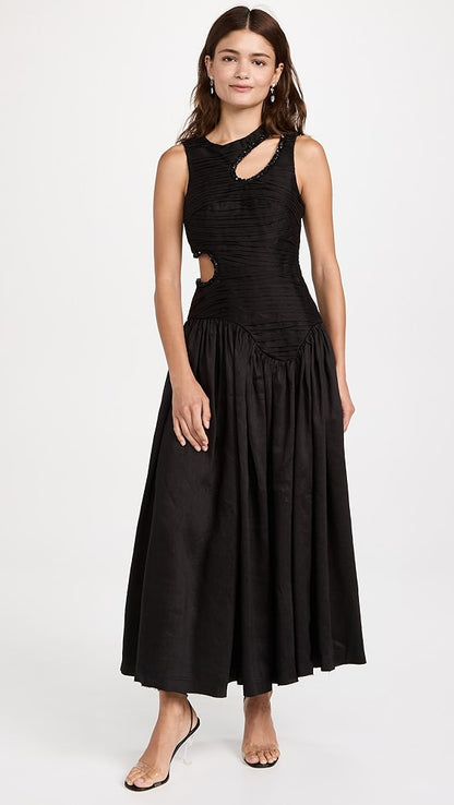 Cutout Black Maxi Dress