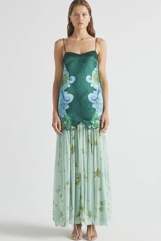 Starry Green Maxi Dress
