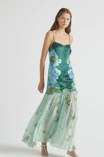 Starry Green Maxi Dress