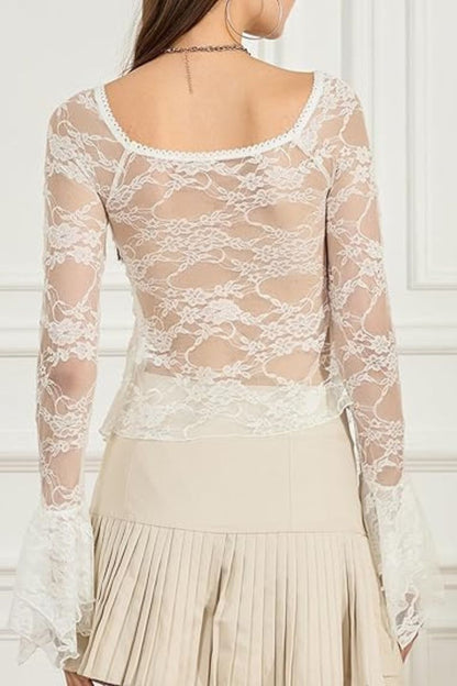Lace Peplum Top