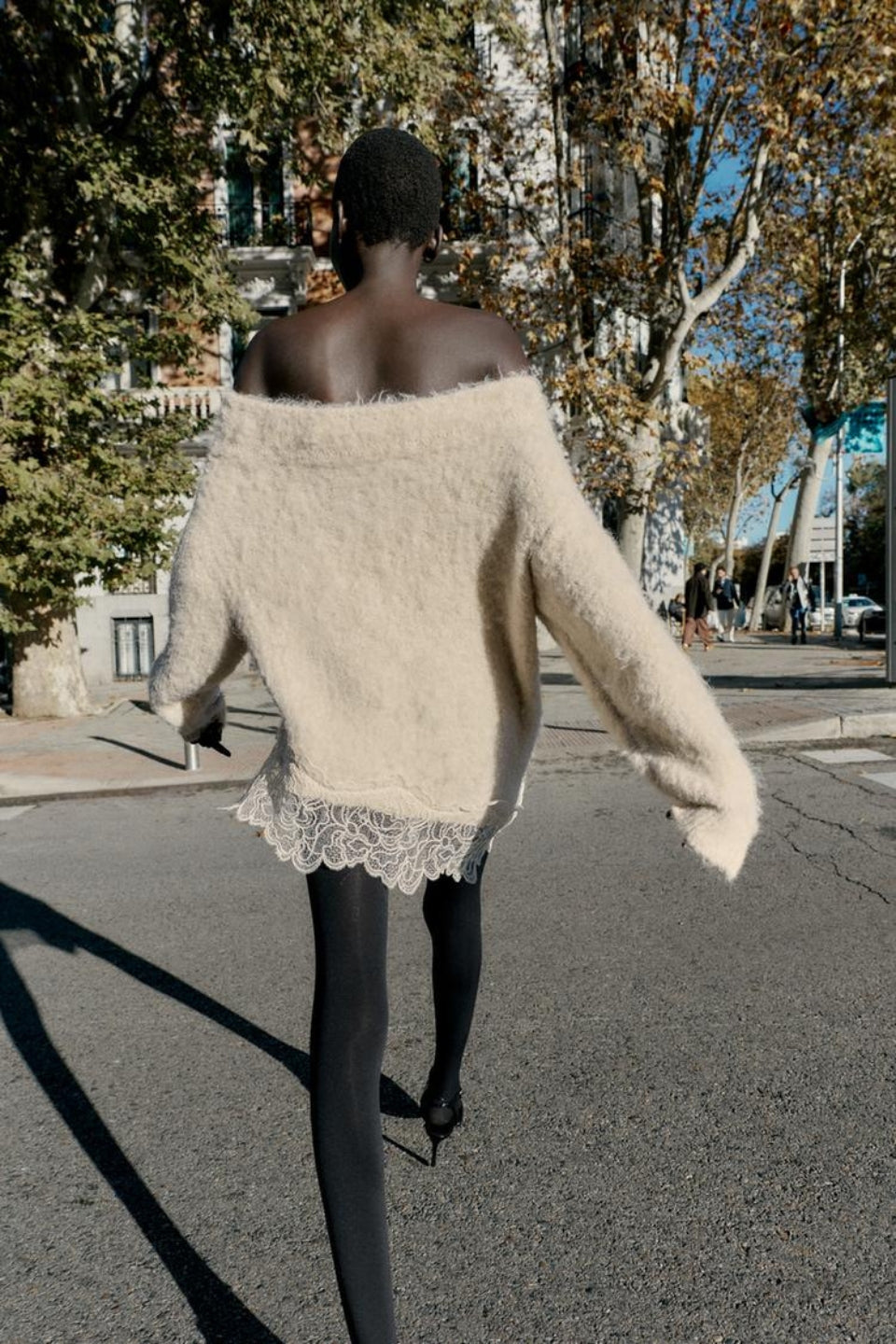 COMBINED KNIT JUMPER WITH LACE