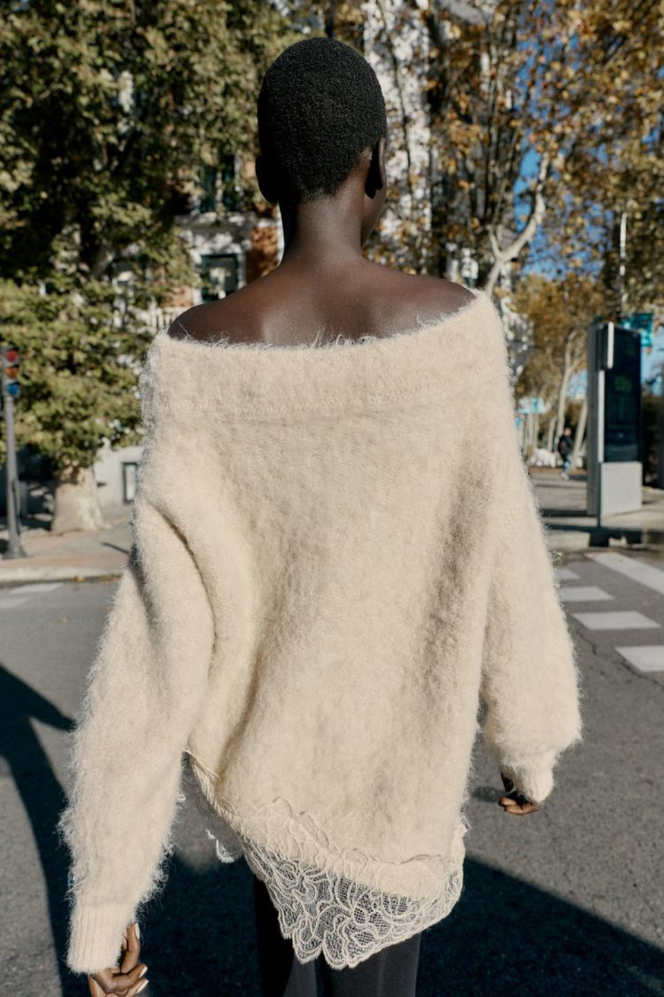 COMBINED KNIT JUMPER WITH LACE